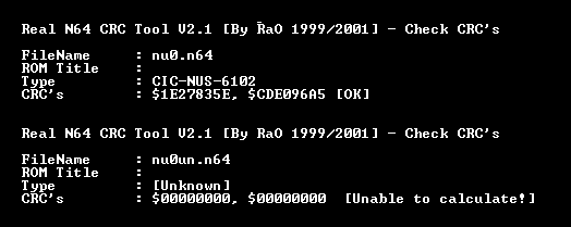 The first one has been through Makemask, the second one is a raw ROM.